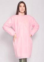 10 Avental Descartável Tnt Anvisa Manga Longa Gramatura 40 Rosa