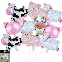 10 Balão Animais Fazendinha Metalizado Centro Mesa Pequeno 10 Balão Animais Fazendinha Metalizado Centro Mesa Pequeno