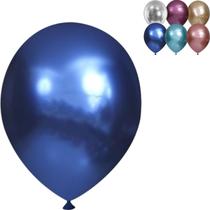 10 Balão Bexiga Cromado, Balões 9 Polegadas Pacote De 10 Unds, Balão Metalizado Brilhante