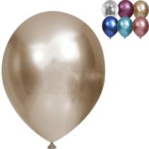 10 Balão Bexiga Cromado, Balões 9 Polegadas Pacote De 10 Unds, Balão Metalizado Brilhante - Balões de Látex