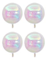 10 Balão Globo Orbz Nacarado 22 Polegadas Festa Decoração Cor Branco Nacarado