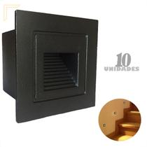 10 Balizador Para Embutir Parede Preto Mini Externo Lup76