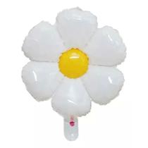 10 Balões Flor Margarida Branca 80cm - Balões Gigantes Decoração de Festa Aniversário Jardim Branco