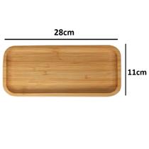 10 Bandejas Bambu Lavabo Decorativa Café Retangular 28cm