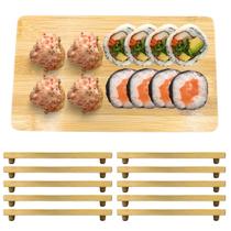 10 Bandejas Bambu Para Sushi 21cm Prato Restaurante Oriental