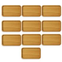 10 Bandejas Retangulares 28cm Madeira Decorativa Lavabo Café 10 Bandejas Retangulares 28cm Madeira Decorativa Lavabo Café