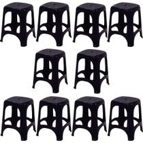 10 Banquetas Tramontina Niterói ECO em Polipropileno Preto 45cm 92411009 10 Banquetas Tramontina Niterói ECO em Polipropileno Preto 45cm 92411009