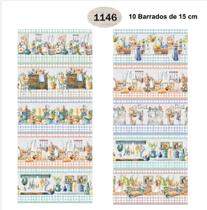 10 Barrados de 15 cm Igaratinga Tricoline 100% Algodão Estampa Digital