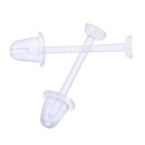 10 base brinco com pino em silicone antialergico e tarraxas