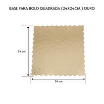 10 Base Laminada Cake Board Para Bolo Quadrado 24x24cm Ouro