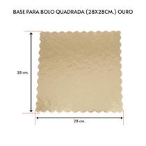 10 Base Laminada Cake Board Para Bolo Quadrado 28x28cm Ouro