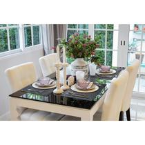 10 Bases de Prato para Mesa e 10 Porta Copos Mosaico Preto
