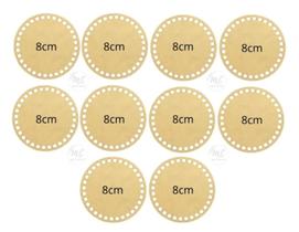 10 Bases Mdf Redonda Cesto Fio De Malha/croche 8cm 10 Bases Mdf Redonda Cesto Fio De Malha/croche 8cm