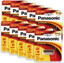 10 Bateria 3V CR123a Panasonic Original Photo Power Atacado