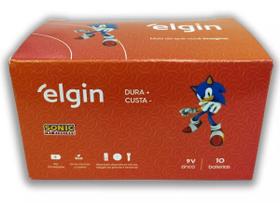 10 Bateria 9V Zinco Comum Elgin Violão Sensor de Fumaça Brinquedos Alta Durabilidade