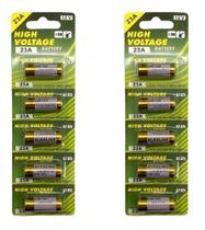 10 Bateria Pilha 23A 12v Pacote 10 unidades Para Controle Portão Alarme Qualidade Premium
