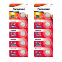 10 Baterias Cr2032 Panasonic (2 Cart)