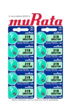 10 Baterias Murata 319 SR527SW 1.55V Célula de Botão de Relógio de Óxido de Prata 10 Baterias Murata 319 SR527SW 1.55V Célula de Botão de Relógio de Óxido de Prata