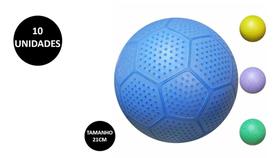 10 Bolas De Vinil Bico De Jaca Coloridas De Futebol- Lembrancinhas