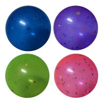 10 Bolas De Vinil Confete 21cm Vazia Futebol Colorida