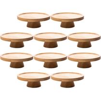 10 Boleiras de Bambu 20cm Pedestal Lyor Decorações de Mesas