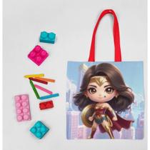 10 Bolsinhas Mini Ecobags Heróis Mulher Maravilha 20X20Cm 10 Bolsinhas Mini Ecobags Heróis Mulher Maravilha 20X20Cm