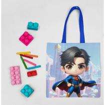 10 Bolsinhas Mini Ecobags Personalizadas Super Heróis Mulher Maravilha e Superman 20x20cm - Superman - 10 unidades 10 Bolsinhas Mini Ecobags Personalizadas Super Heróis Mulher Maravilha e Superman 20x20cm - Superman - 10 unidades
