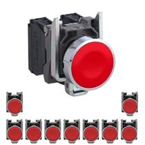 10 Botão Comando Metálico 1 Na 1 Nf 22mm Xb4ba45 Schneider Vermelho 10 Botão Comando Metálico 1 Na 1 Nf 22mm Xb4ba45 Schneider Vermelho