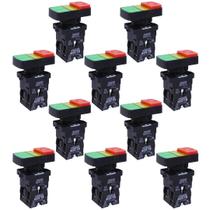 10 Botões Duplo De Plástico 1na+1nf 24v Vd/vm - Metaltex