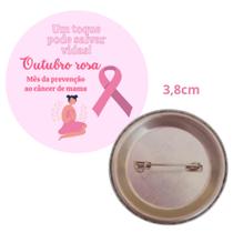 10 bottons broches Outubro rosa prevenção ao câncer de mama - Ágape bottons