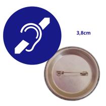 10 bottons símbolo deficiência auditiva broche acessibilidade