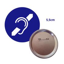 10 bottons símbolo deficiência auditiva broche acessibilidade
