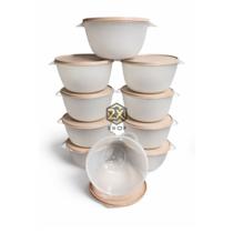 10 Bowls de Plástico Transparente 1L com Tampa Bowl BPA Free, Pote para Mantimentos e Cozinha
