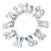 10 Brinco Cesta Amarrada Pedra Quartzo Cristal Prateado 10 Brinco Cesta Amarrada Pedra Quartzo Cristal Prateado