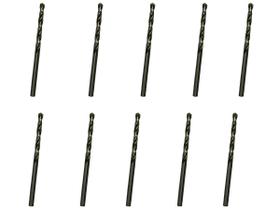 10 Brocas 4 x 75mm Aço Rápido HSS Pro - Rocast 10 Brocas 4 x 75mm Aço Rápido HSS Pro - Rocast