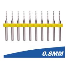 10 Brocas Micro Usinagem Router Cnc Pcb Pci 0.8mm