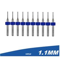 10 Brocas Micro Usinagem Router Cnc Pcb Pci 1,1mm
