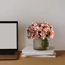 10 buquê flores artificiais tecido mini Hortência para decoração de cozinha arranjo floral (26 cm) - DE1923