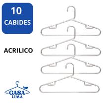 10 Cabide adulto Titureiro cavado Luxo Executivo Reforçado Organizar Roupas Closet -ACRILICO