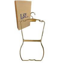 10 Cabide Silhueta Adulto Dourado Resistente.