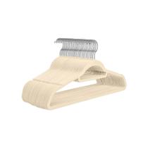 10 Cabides De Veludo Slim Ultra Finos Antideslizante - Bege - MIXTOU