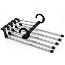 10 Cabides para Calças Organizador Múltiplo Aço Inox 5 Espaços