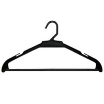 10 Cabides Preto Atacado Leve Adulto Polipropileno 42cm Para Calças Camisetas Loja Closet