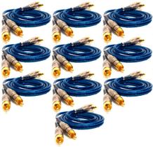 10 Cabo RCA Blindado 1 Metro Plug Metal Banhado Ouro Atacado 10 Cabo RCA Blindado 1 Metro Plug Metal Banhado Ouro Atacado