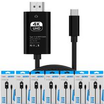 10 Cabos HDMI 4k Tipo C para HDMI 3 Metros Celular Notebook Projetor Atacado Revenda 10 Cabos HDMI 4k Tipo C para HDMI 3 Metros Celular Notebook Projetor Atacado Revenda