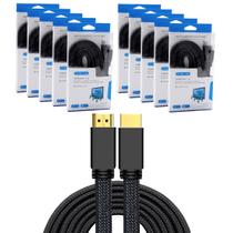 10 Cabos HDMI Full HD Trançado It Blue 3Mts Atacado Lojista