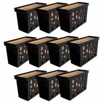 10 Caixa Arquivo Dello Com 6 Pastas Suspensa Kraft Documentos