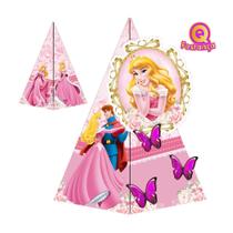 10 Caixa Cone Bela Adormecida com Aplique 3D