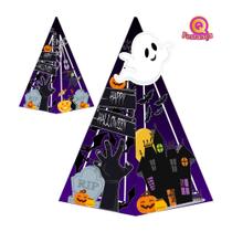 10 Caixa Cone Halloween com Aplique 3D