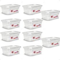 10 Caixa Retangular Gourmet C/ Travas Transparente 750ml 10 Caixa Retangular Gourmet C/ Travas Transparente 750ml